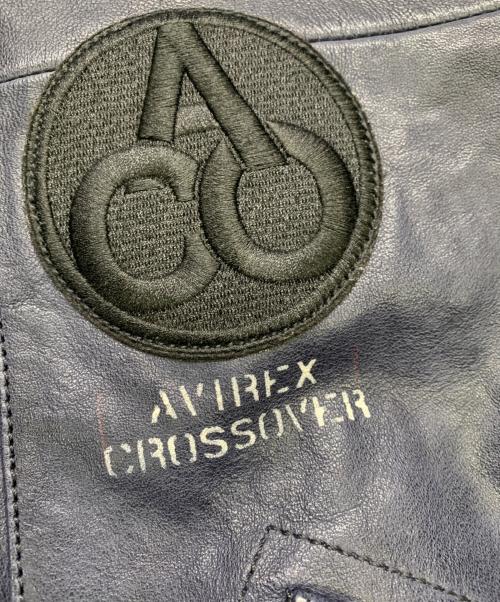 AVIREX（アヴィレックス）AVIREX (アヴィレックス) ACO CROSSOVER CWU PARKAR 24AW　レザージャケット ネイビー サイズ:XLの古着・服飾アイテム