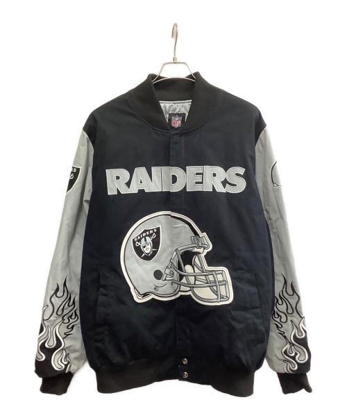 NFL（ナショナル・フットボール・リーグ）NFL (ナショナル・フットボール・リーグ) NFL　ラスベガスレイダース　スタジャン グレー×ブラック サイズ:XLの古着・服飾アイテム