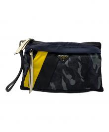 PRADA（プラダ）の古着「PRADA　クラッチバッグ」｜ブラック×ネイビー