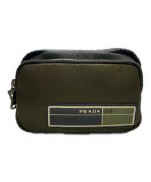 PRADA（プラダ）の古着「PRADA　セカンドバッグ」｜ブラック×カーキ