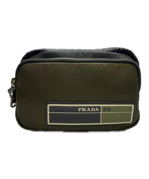 PRADA（プラダ）PRADA (プラダ) PRADA　セカンドバッグ ブラック×カーキの古着・服飾アイテム