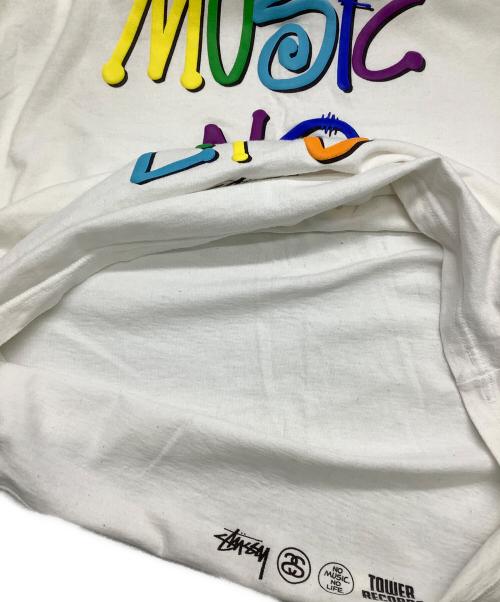 stussy（ステューシー）stussy (ステューシー) stussy　タワレコ　半袖カットソー ホワイト サイズ:Mの古着・服飾アイテム