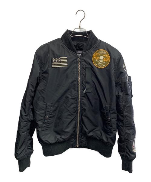 VANSON（バンソン）VANSON (バンソン) VANSON　ブラック　MA-1ジャケット ブラック サイズ:SIZE Lの古着・服飾アイテム