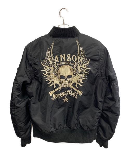 VANSON（バンソン）VANSON (バンソン) VANSON　ブラック　MA-1ジャケット ブラック サイズ:SIZE Lの古着・服飾アイテム