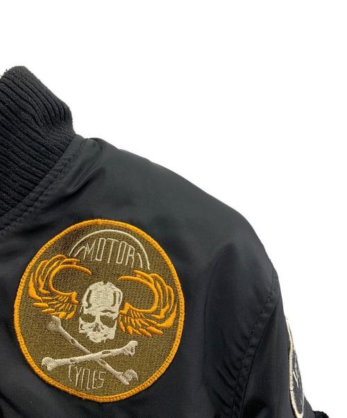 VANSON（バンソン）VANSON (バンソン) VANSON　ブラック　MA-1ジャケット ブラック サイズ:SIZE Lの古着・服飾アイテム