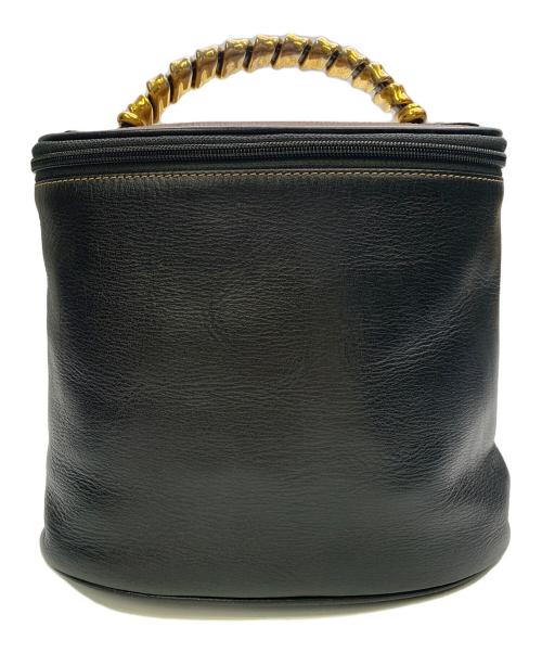LOEWE（ロエベ）LOEWE (ロエベ) LOEWE　ベラスケス　ブラック×ブラウン　バニティバッグ OLD品　ハンドバッグ ブラック×ブラウンの古着・服飾アイテム