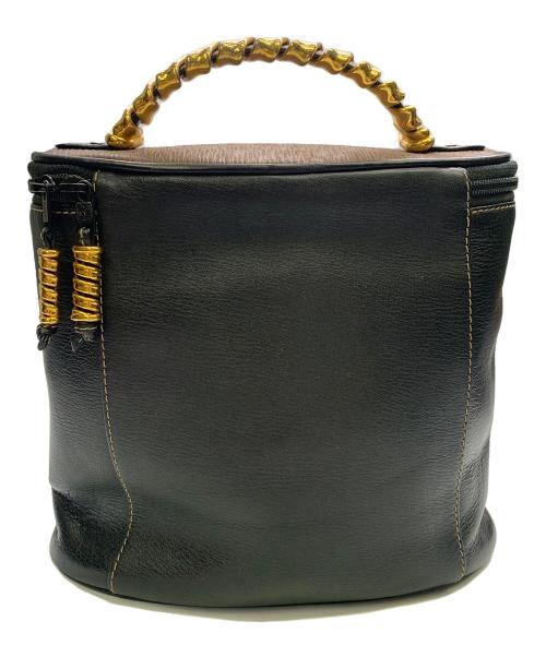 LOEWE（ロエベ）LOEWE (ロエベ) LOEWE　ベラスケス　ブラック×ブラウン　バニティバッグ OLD品　ハンドバッグ ブラック×ブラウンの古着・服飾アイテム