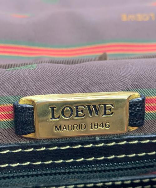 LOEWE（ロエベ）LOEWE (ロエベ) LOEWE　ベラスケス　ブラック×ブラウン　バニティバッグ OLD品　ハンドバッグ ブラック×ブラウンの古着・服飾アイテム