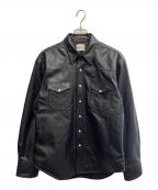 Wranglerラングラー）の古着「27MW Leather Western Shirt」｜ブラック