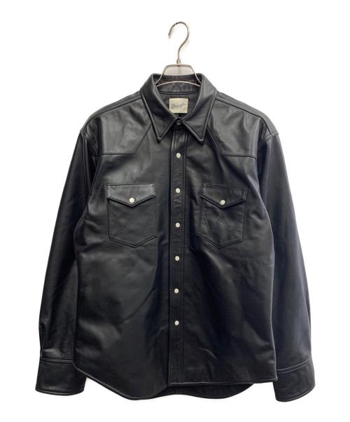 Wrangler（ラングラー）Wrangler (ラングラー) 27MW Leather Western Shirt ブラック サイズ:Lの古着・服飾アイテム