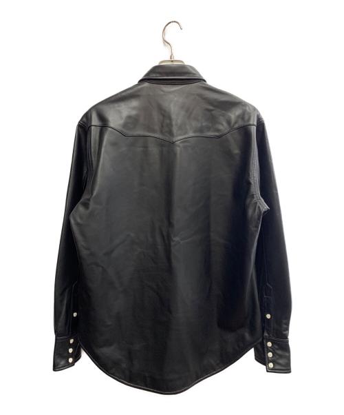 Wrangler（ラングラー）Wrangler (ラングラー) 27MW Leather Western Shirt ブラック サイズ:Lの古着・服飾アイテム