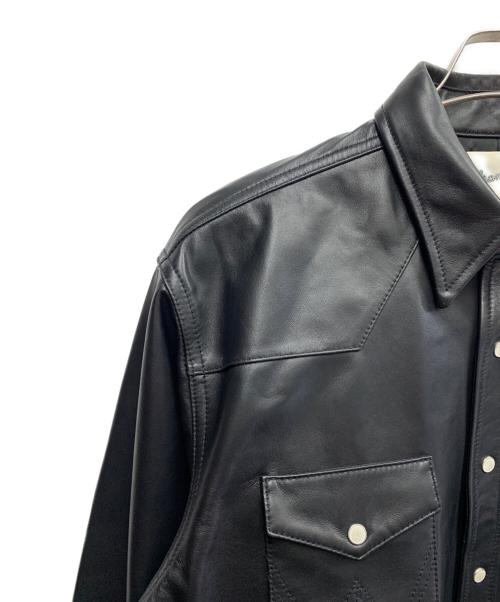 Wrangler（ラングラー）Wrangler (ラングラー) 27MW Leather Western Shirt ブラック サイズ:Lの古着・服飾アイテム