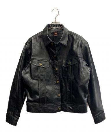 Lee レザージャケット トラッカー 牛革 ブラック40 短丈 美品 15411 中古・古着通販】LEE (リー) RIDERS JACKET LEATHER ブラック サイズ