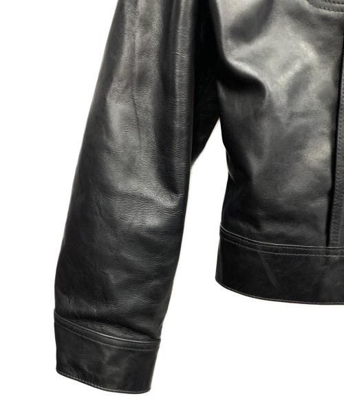 LEE（リー）LEE (リー) RIDERS JACKET LEATHER ブラック サイズ:44の古着・服飾アイテム