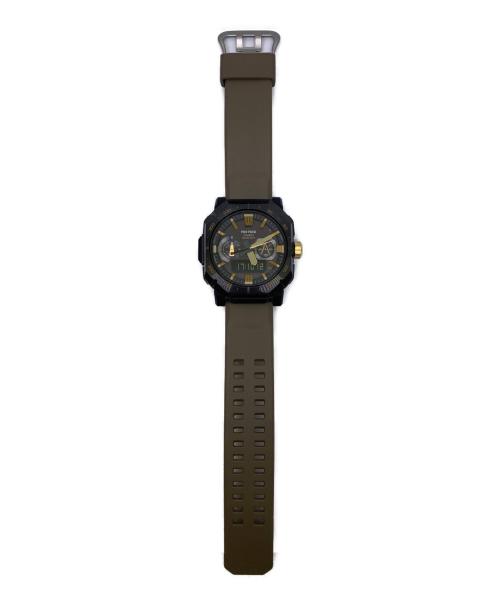 CASIO（カシオ）CASIO (カシオ) プロトレック　電波ソーラー　デジアナウォッチ ゴールド×ブラックの古着・服飾アイテム