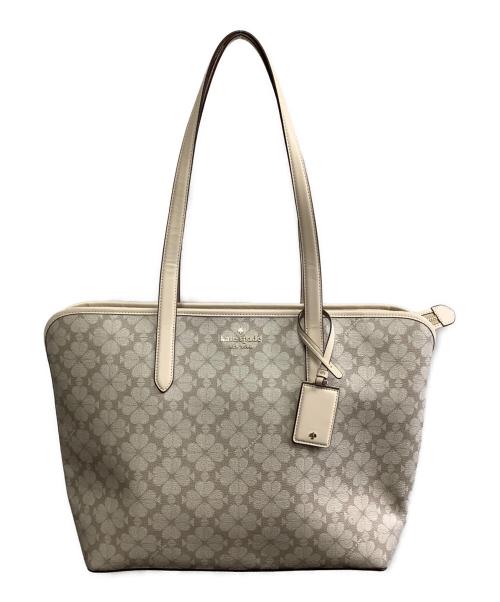 Kate Spade（ケイトスペード）Kate Spade (ケイトスペード) スペードフラワーコーテッドキャンバス トート ベージュの古着・服飾アイテム