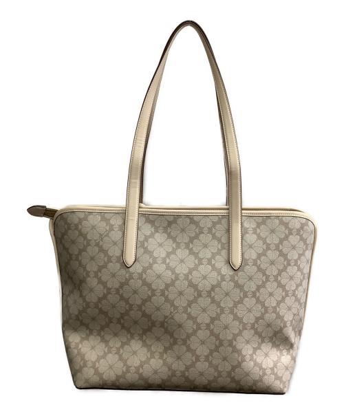 Kate Spade（ケイトスペード）Kate Spade (ケイトスペード) スペードフラワーコーテッドキャンバス トート ベージュの古着・服飾アイテム