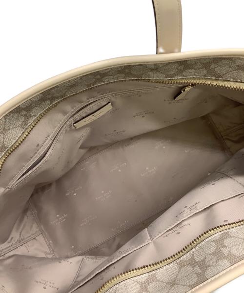 Kate Spade（ケイトスペード）Kate Spade (ケイトスペード) スペードフラワーコーテッドキャンバス トート ベージュの古着・服飾アイテム
