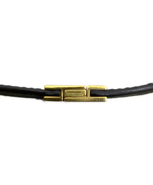 Saint Laurent Paris（サンローランパリ）Saint Laurent Paris (サンローランパリ) オピウムロゴレザーブレスレット ブラックの古着・服飾アイテム