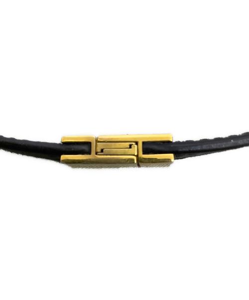 Saint Laurent Paris（サンローランパリ）Saint Laurent Paris (サンローランパリ) オピウムロゴレザーブレスレット ブラックの古着・服飾アイテム