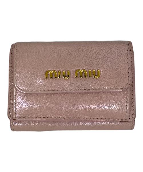 MIU MIU（ミュウミュウ）MIU MIU (ミュウミュウ) MIU MIU　ピンク　3つ折り財布 ピンクの古着・服飾アイテム