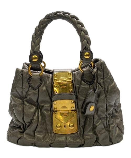 MIU MIU（ミュウミュウ）MIU MIU (ミュウミュウ) マテラッセ　2WAYバッグ グレーの古着・服飾アイテム