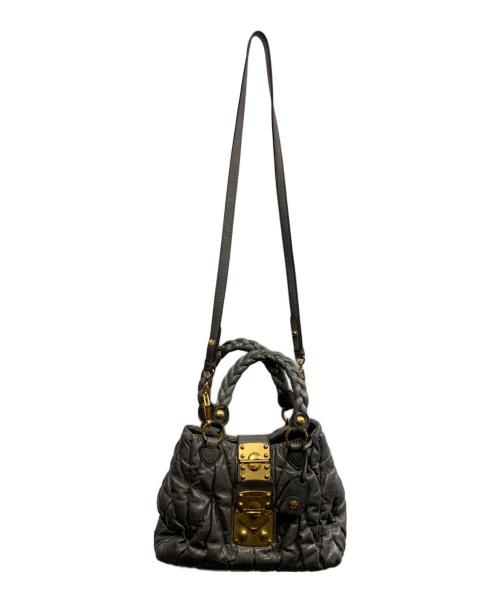 MIU MIU（ミュウミュウ）MIU MIU (ミュウミュウ) マテラッセ　2WAYバッグ グレーの古着・服飾アイテム