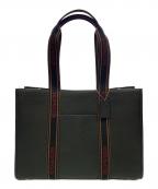 COACHコーチ）の古着「COACH　スミストート　ブラック×レッド　トートバッグ」｜ブラック×レッド