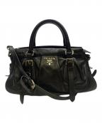 PRADAプラダ）の古着「PRADA ブラック ヴィッテロソフト 2WAYバッグ」｜ブラック
