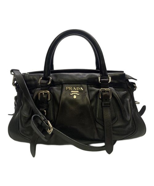 PRADA（プラダ）PRADA (プラダ) PRADA ブラック ヴィッテロソフト 2WAYバッグ ブラックの古着・服飾アイテム