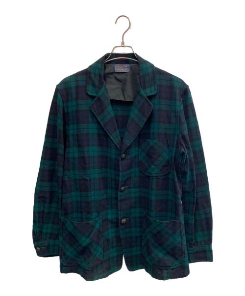 PENDLETON（ペンドルトン）PENDLETON (ペンドルトン) PENDLETON　ウールテーラードジャケット グリーン×ネイビー サイズ:Mの古着・服飾アイテム