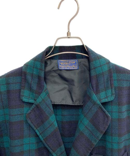 PENDLETON（ペンドルトン）PENDLETON (ペンドルトン) PENDLETON　ウールテーラードジャケット グリーン×ネイビー サイズ:Mの古着・服飾アイテム