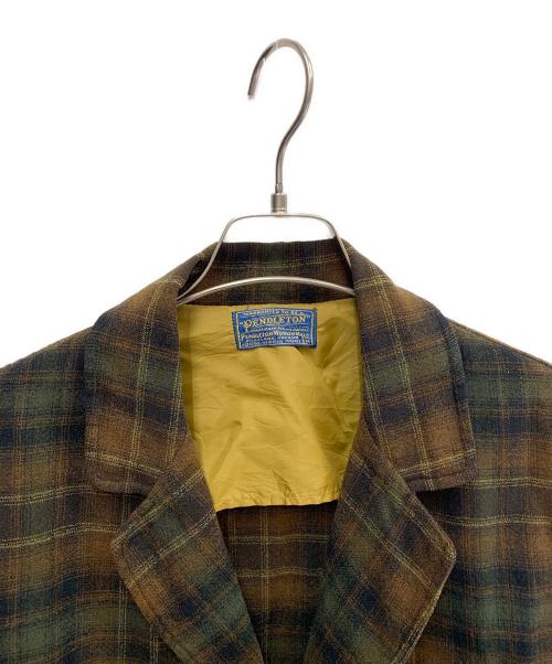 PENDLETON（ペンドルトン）PENDLETON (ペンドルトン) PENDLETON　ウールテーラードジャケット ブラウン×グリーン サイズ:Mの古着・服飾アイテム