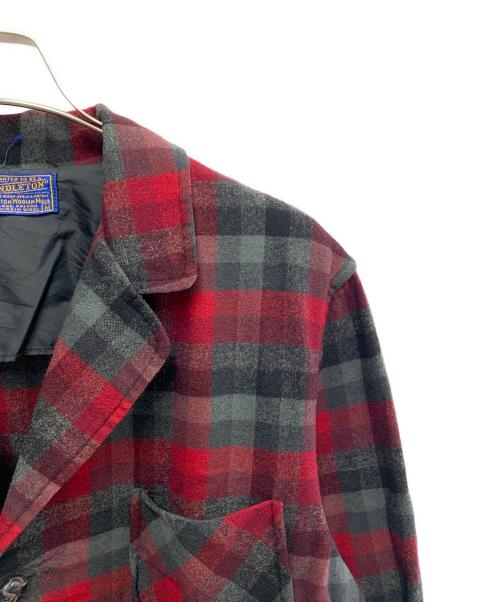 PENDLETON（ペンドルトン）PENDLETON (ペンドルトン) PENDLETON　ウールテーラードジャケット グレー×レッド サイズ:Mの古着・服飾アイテム