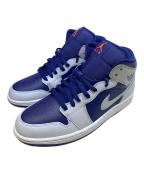 NIKEナイキ）の古着「NIKE　グレー×ブルー　Air Jordan 1 Mid "Blue Void"　スニーカー」｜グレー×ブルー