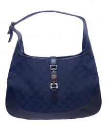 GUCCI（グッチ）の古着「GUCCI　GG　ジャッキー　ネイビー×ブラック　ワンショルダーバッグ」｜ネイビー×ブラック