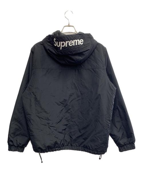 SUPREME（シュプリーム）SUPREME (シュプリーム) HOODED LOGO HALF ZIP POLLOVER ブラック サイズ:Mの古着・服飾アイテム
