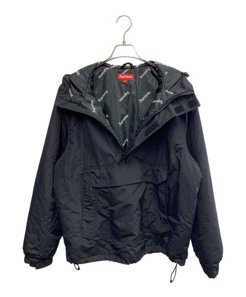 SUPREME（シュプリーム）SUPREME (シュプリーム) HOODED LOGO HALF ZIP POLLOVER ブラック サイズ:Mの古着・服飾アイテム