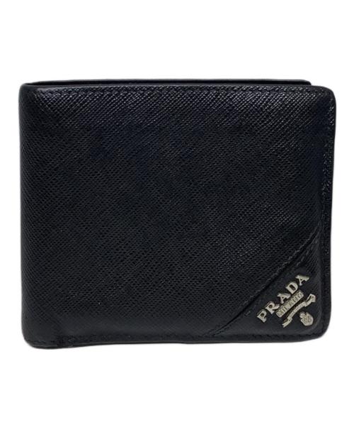 PRADA（プラダ）PRADA (プラダ) PRADA　サフィアーノ　2つ折り財布 ブラックの古着・服飾アイテム