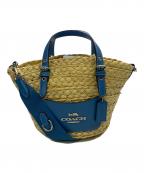 COACHコーチ）の古着「COACH　	ブルー×ベージュ　ショルダーバッグ」｜ブルー×ベージュ