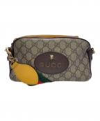 GUCCIグッチ）の古着「GUCCI　GGスプリーム　グレー×ブラウン　ショルダーバッグ」｜グレー×ブラウン