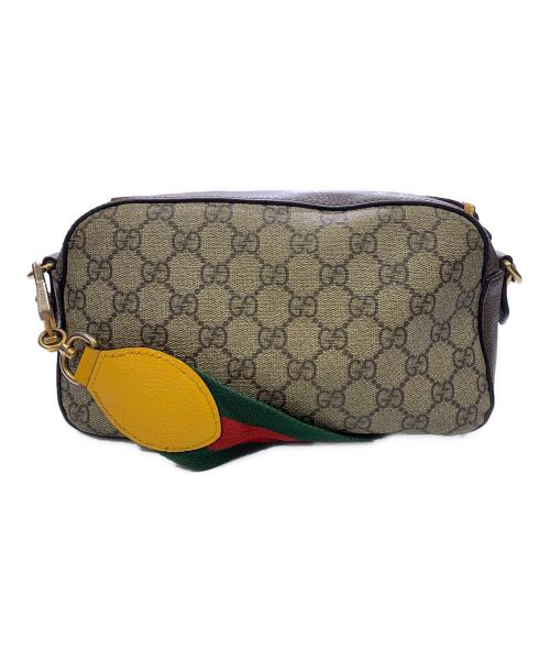 GUCCI（グッチ）GUCCI (グッチ) GUCCI　GGスプリーム　グレー×ブラウン　ショルダーバッグ グレー×ブラウンの古着・服飾アイテム