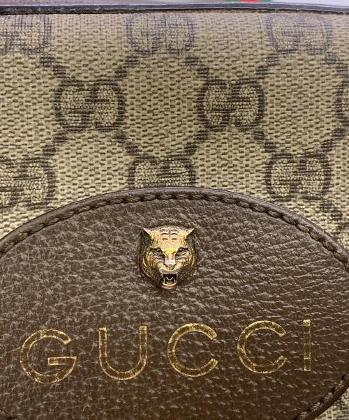 GUCCI（グッチ）GUCCI (グッチ) GUCCI　GGスプリーム　グレー×ブラウン　ショルダーバッグ グレー×ブラウンの古着・服飾アイテム