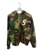 SUPREMEシュプリーム）の古着「Supreme　グリーン　カモフラージュ柄　Logo Zip Up Hooded Sweatshirt　ジップパーカー」｜グリーン