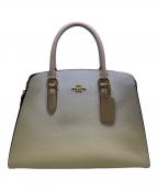 COACHコーチ）の古着「キャリーオール　ハンドバッグ」｜ホワイト×ブラウン