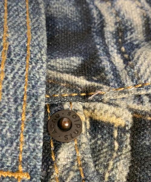 Acne studios（アクネ ストゥディオズ）Acne studios (アクネ ストゥディオズ) ACNE STUDIOS　インディゴ　転写プリント総柄ルーズフィットパンツ @ Π　デニムパンツ インディゴ サイズ:EUR 50の古着・服飾アイテム