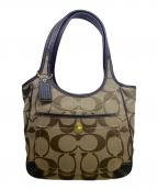 COACHコーチ）の古着「COACH　ショルダーバッグ」｜ベージュ×ブラウン