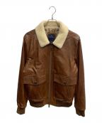 BROOKS BROTHERSブルックスブラザーズ）の古着「BROOKS BROTHERS　ブラウン　TYPE A-2 レザージャケット 25AW　100223659 @　ラムレザージャケット」｜ブラウン