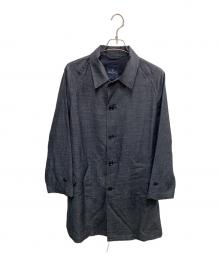 BROOKS BROTHERS（ブルックスブラザーズ）の古着「BROOKS BROTHERS　ネイビー　ミニヘリンボーン ショップコート」｜ネイビー
