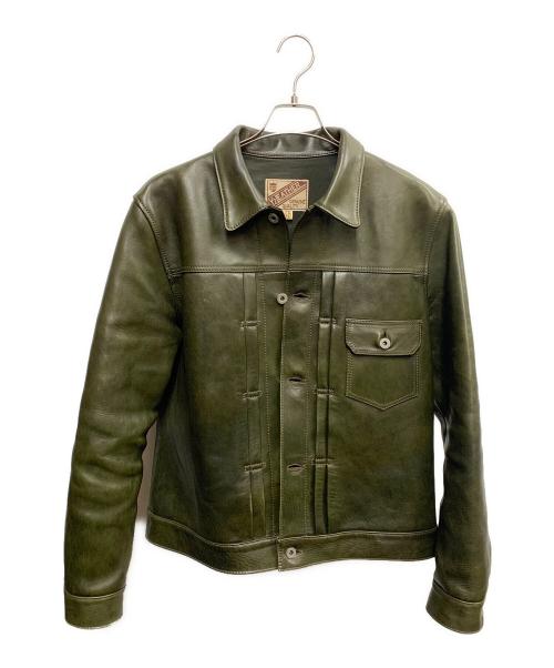 Y2LEATHER（ワイツーレザー）Y2LEATHER (ワイツーレザー) Y2LEATHER　オリーブ　レザージャケット オリーブ サイズ:SIZE 42の古着・服飾アイテム